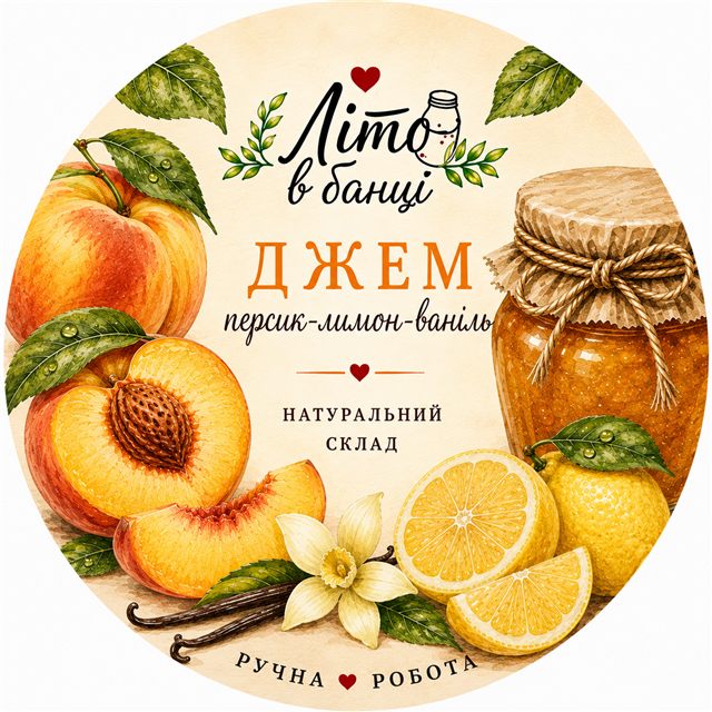 Джем персик-лимон-ваніль